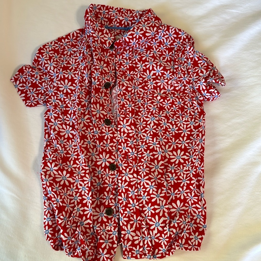 Cat and Jack 3T Collared Flower Shirt
